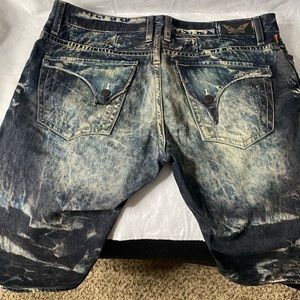 LONG FLAP SHORTS WITH BLUE